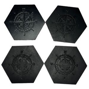 American Leather Co Coaster Set in Black